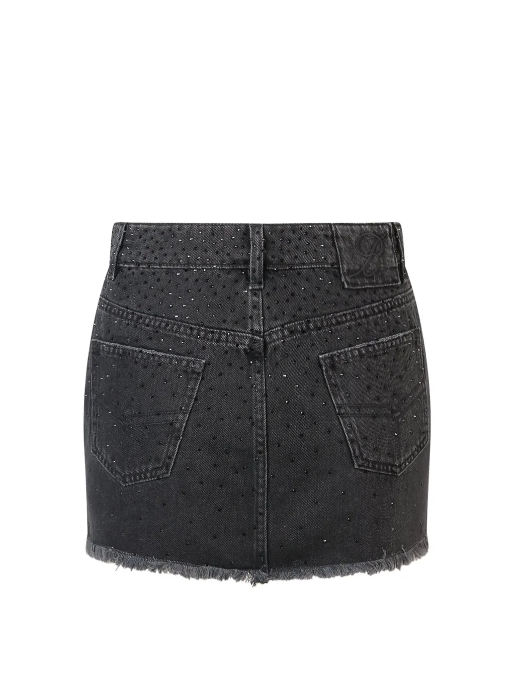 Rhinestone Embellished Denim Mini Skirt