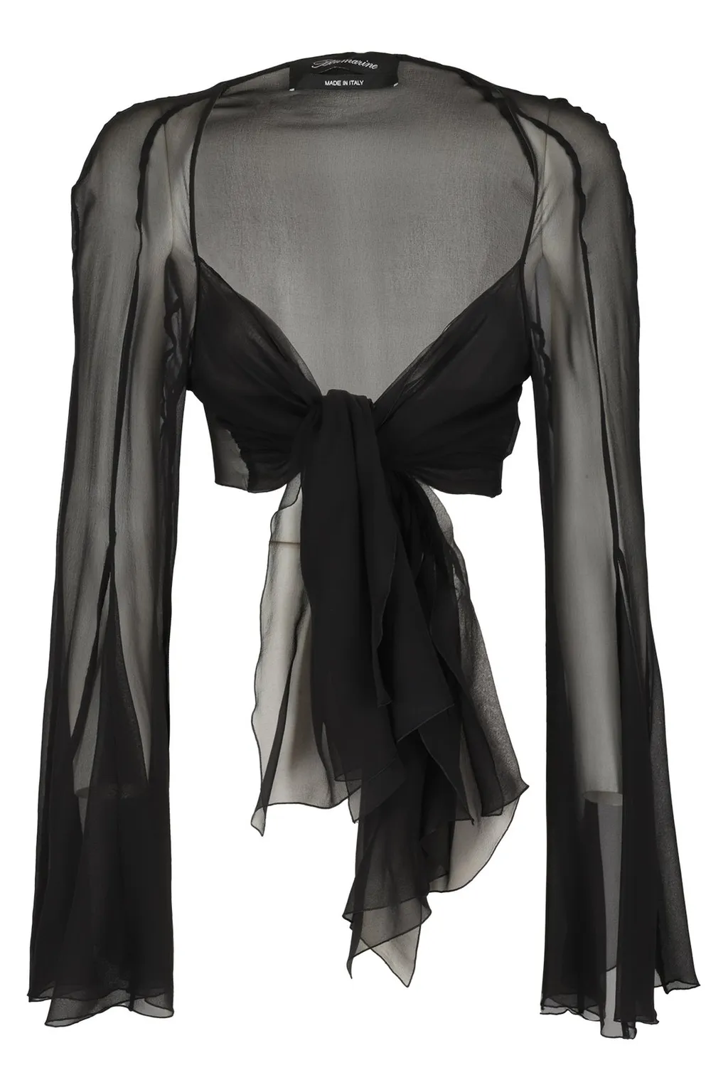 Long-Sleeved Ruffled Top