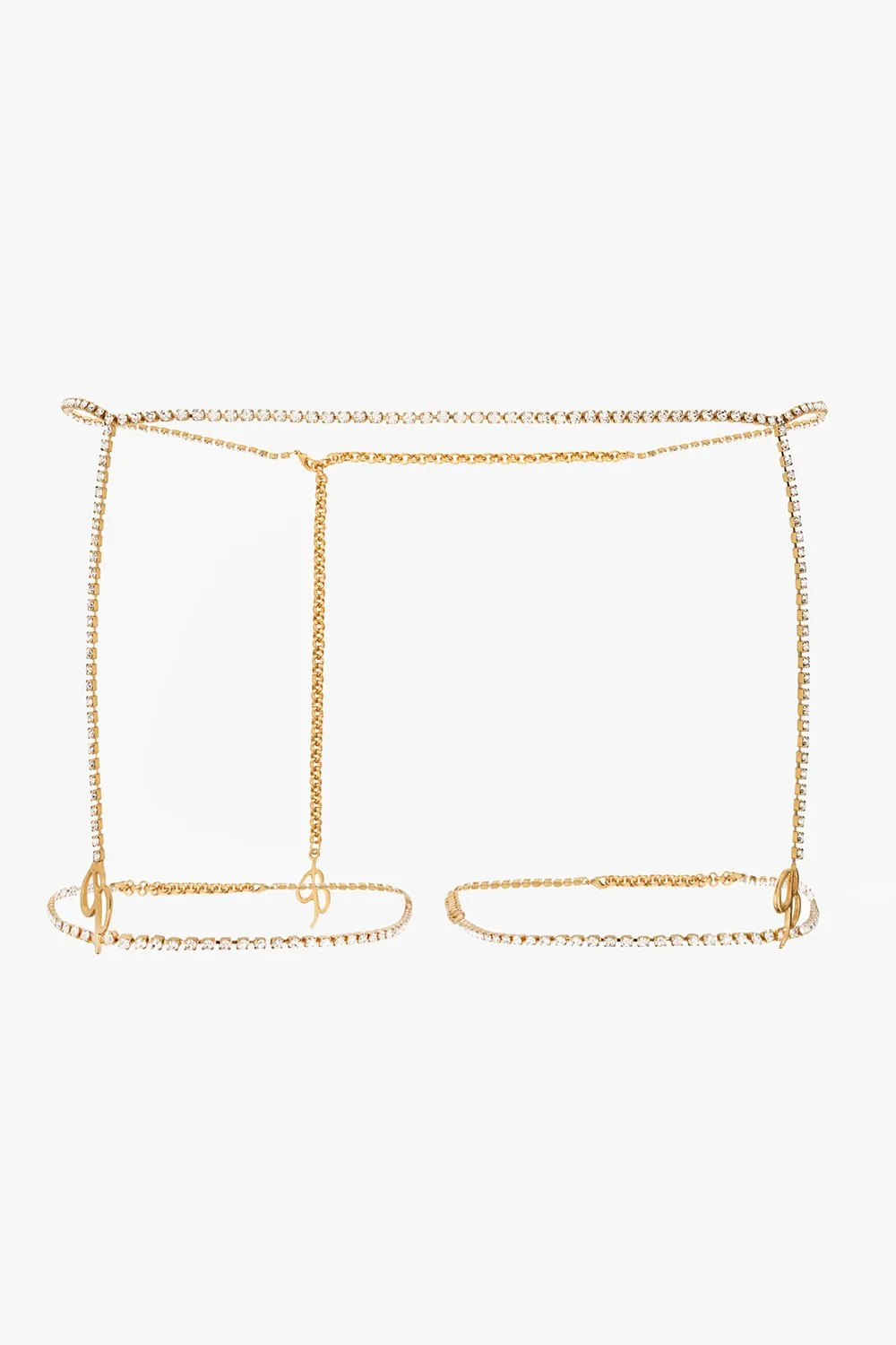 B Plaque Embellished Belt