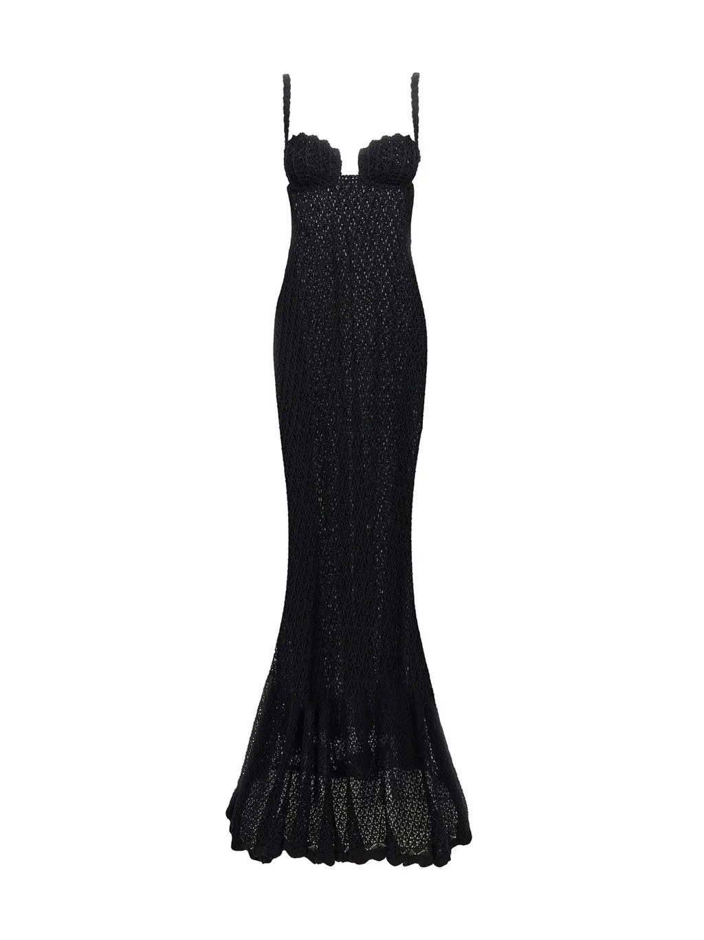 Bustier-Style Crochet-Knit Sleeveless Dress