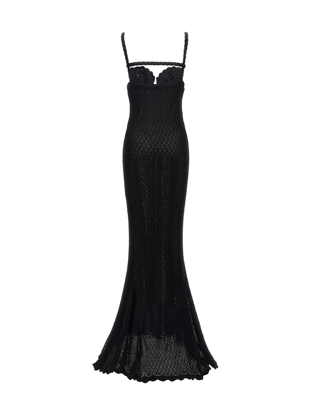 Bustier-Style Crochet-Knit Sleeveless Dress
