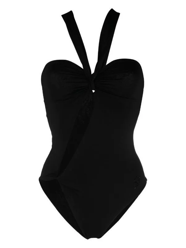 Halterneck Asymmetric Swimsuit