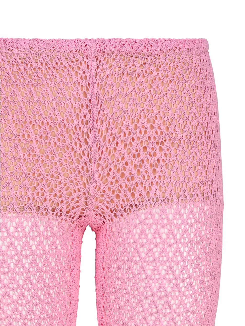 Crochet-Knit Scallop-Edge Flared Pants