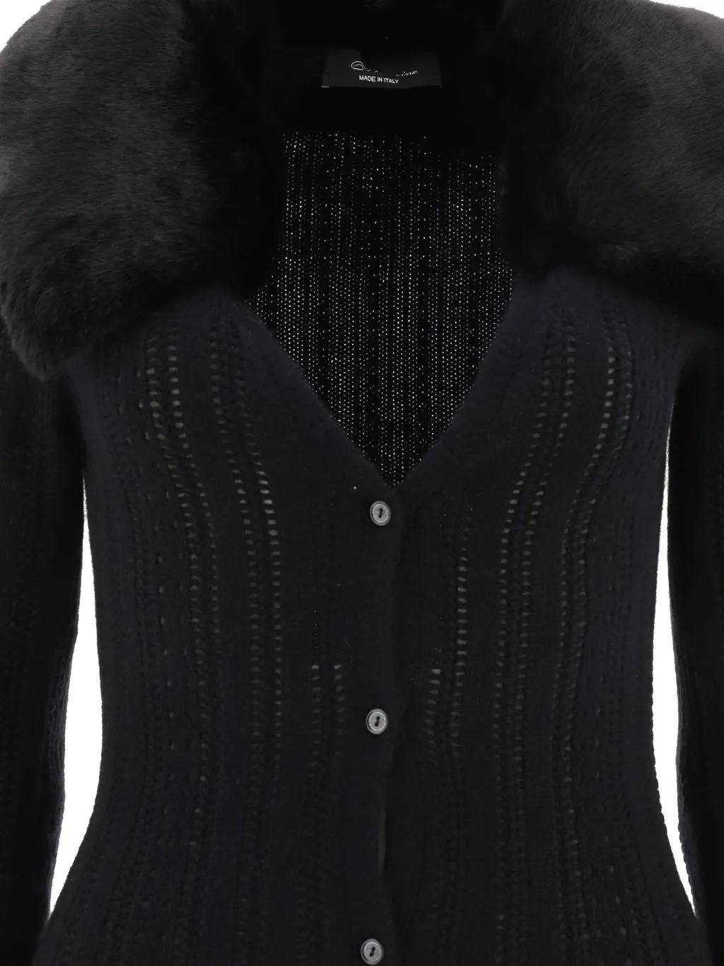 Knitted Faux Fur Collared Dress