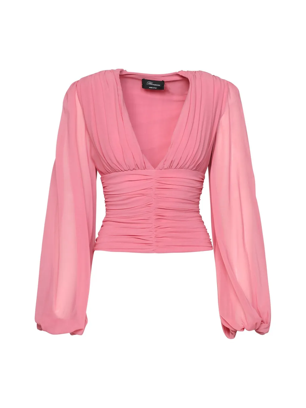 Pleated Long-Sleeved Blouse