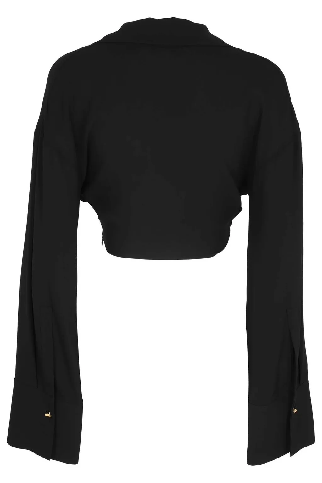 Twist Detailed Cropped Long-Sleeved Top