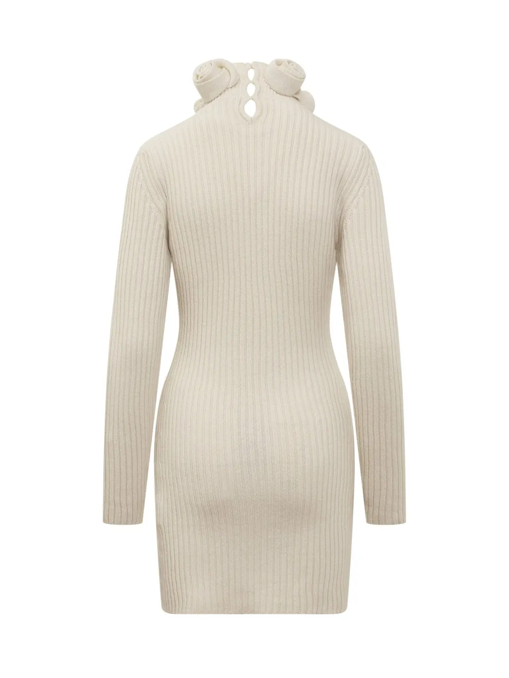 Rose Detailed Knitted Mini Dress