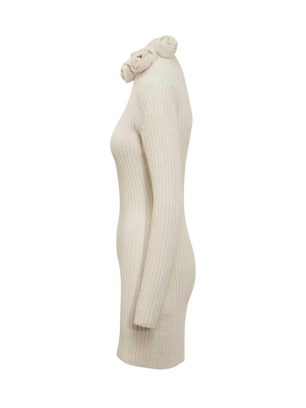 Rose Detailed Knitted Mini Dress
