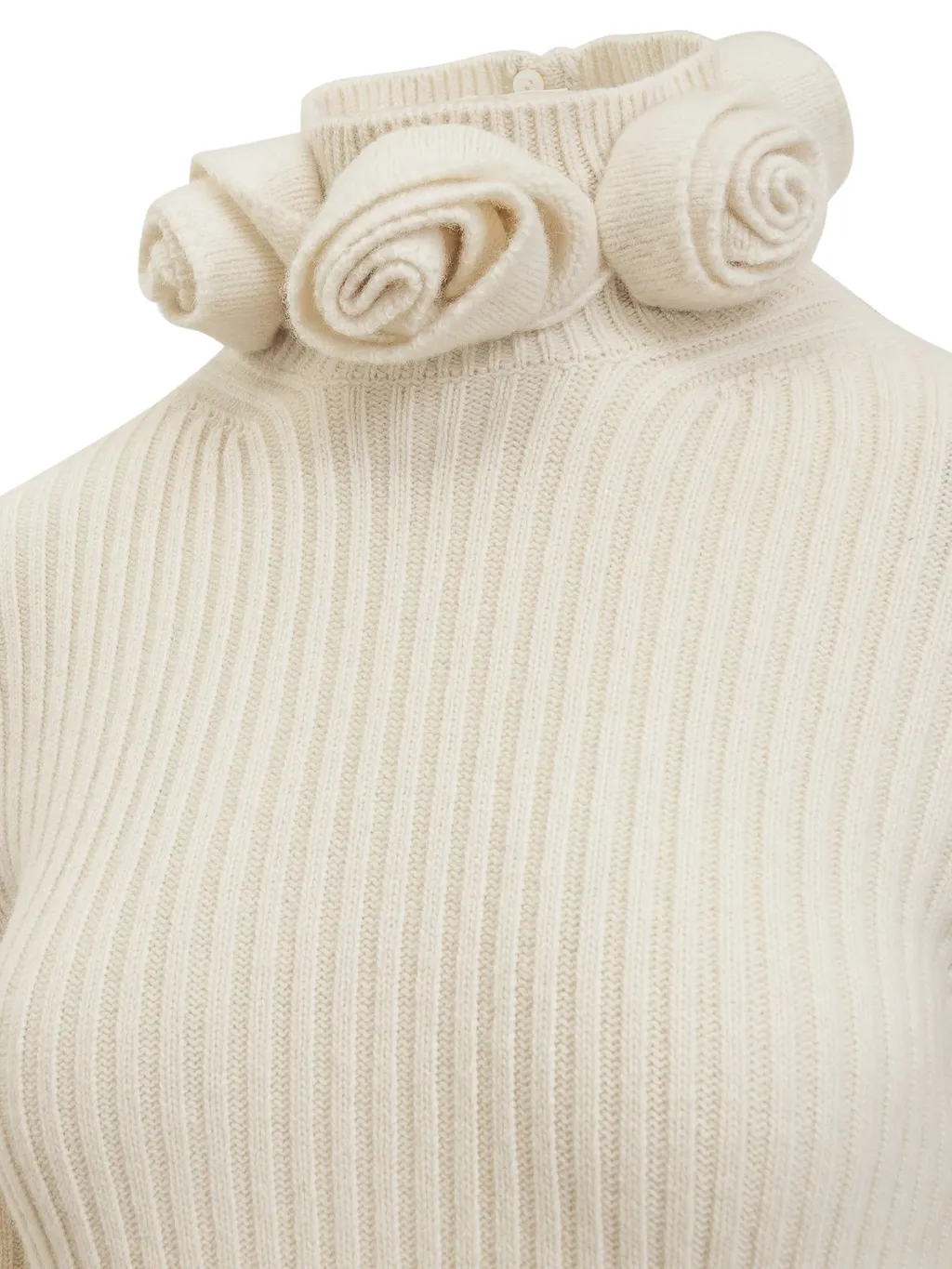Rose Detailed Knitted Mini Dress