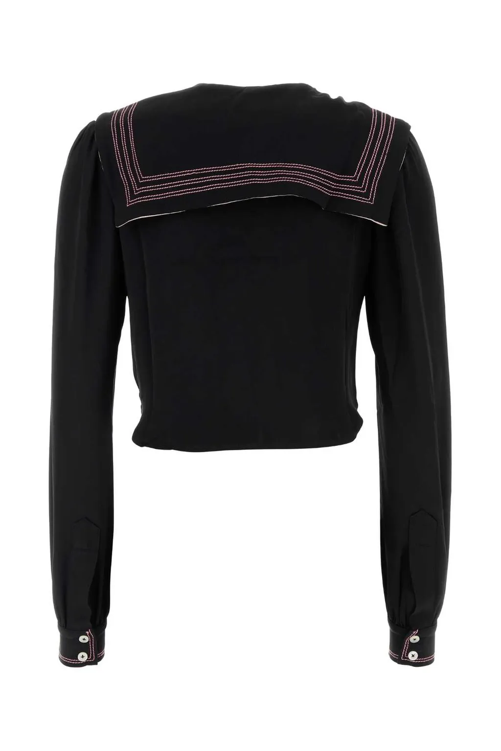 Embroidered Sailor Collar Top