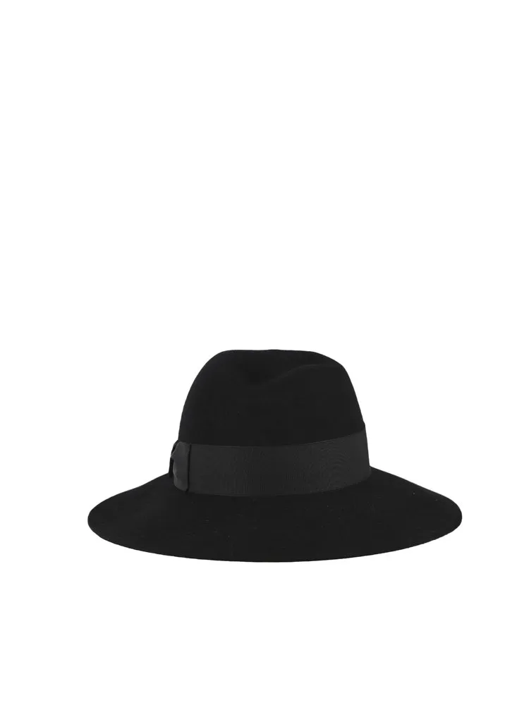 Ribbon-Trimmed Wide-Brim Hat
