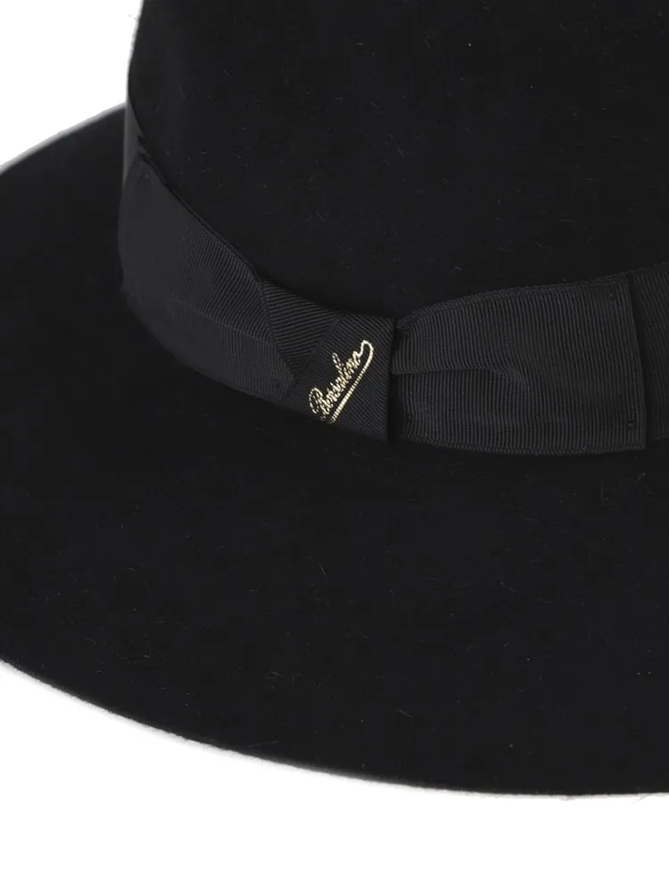 Ribbon-Trimmed Wide-Brim Hat