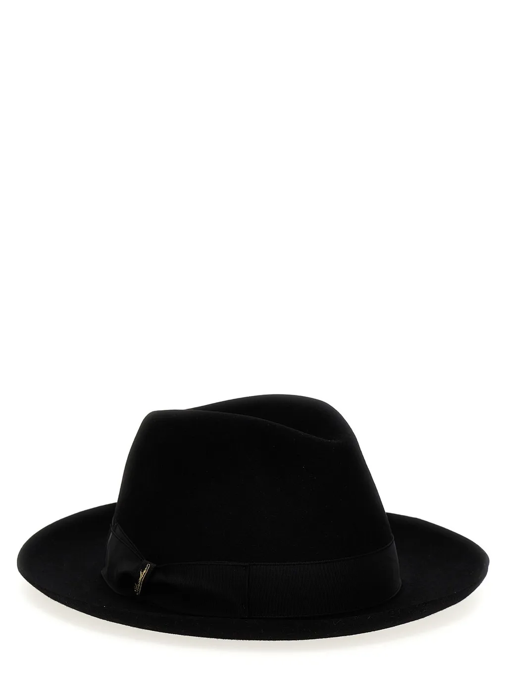 Ribbon-Trimmed Wide-Brim Fedora Hat