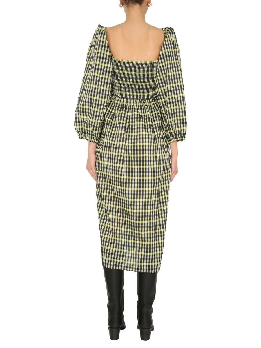 Aquina Checked Midi Dress