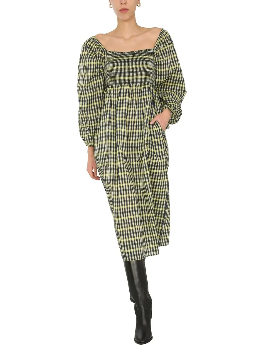 Aquina Checked Midi Dress