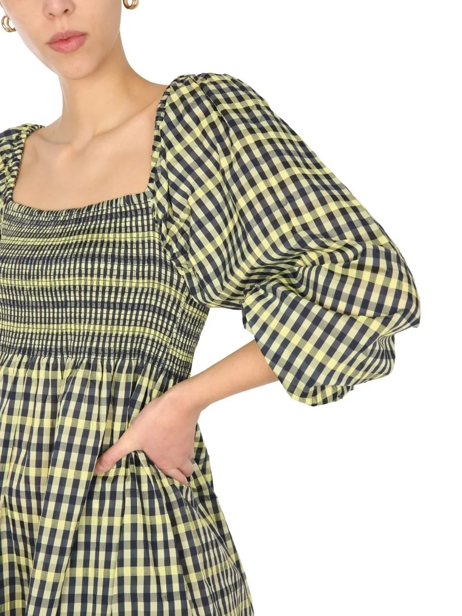 Aquina Checked Midi Dress