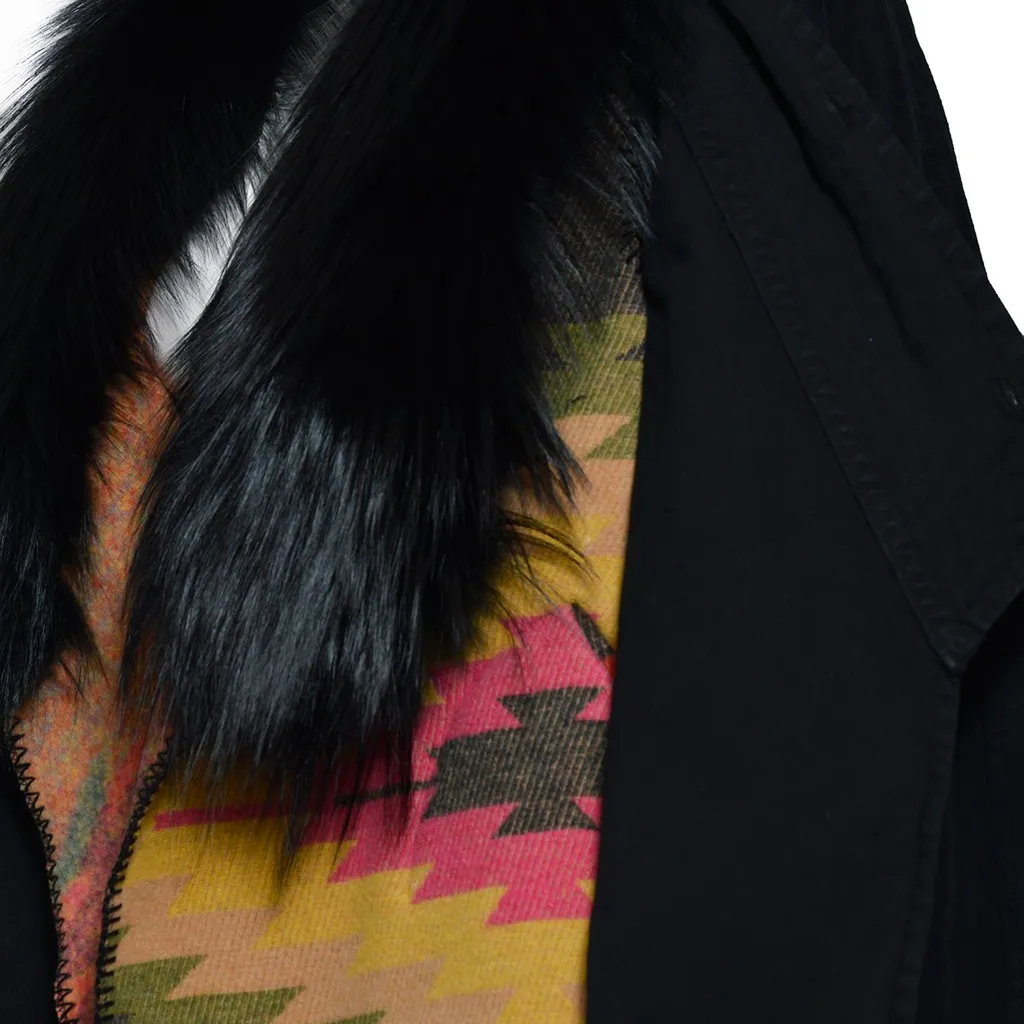 Fur Collared Button-Up Parka