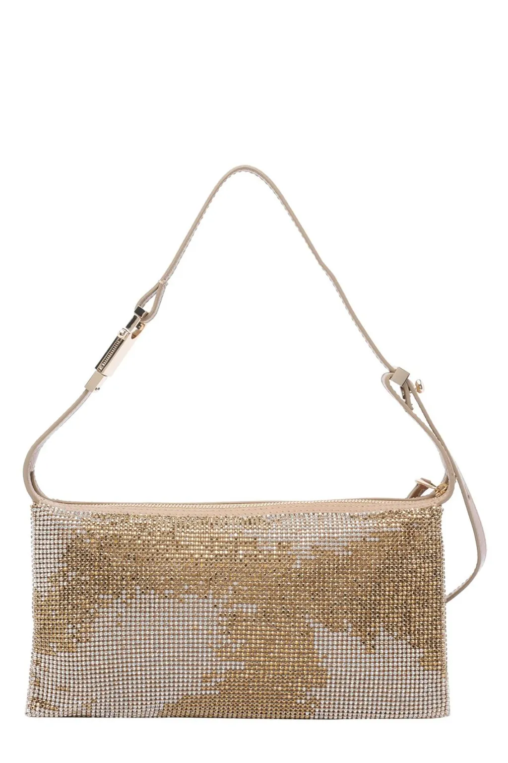 Zipped Embellished Shoulder Bag