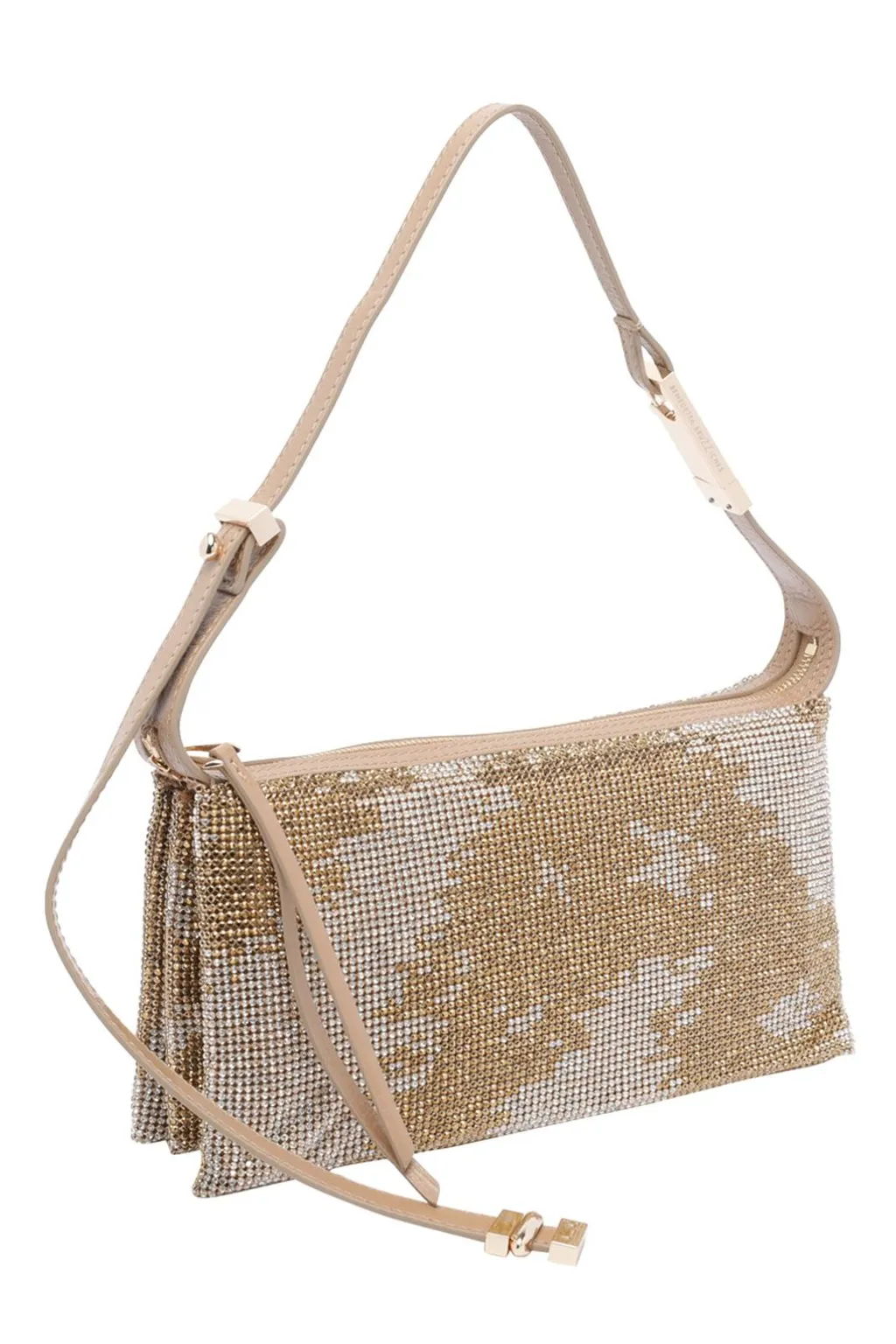 Zipped Embellished Shoulder Bag