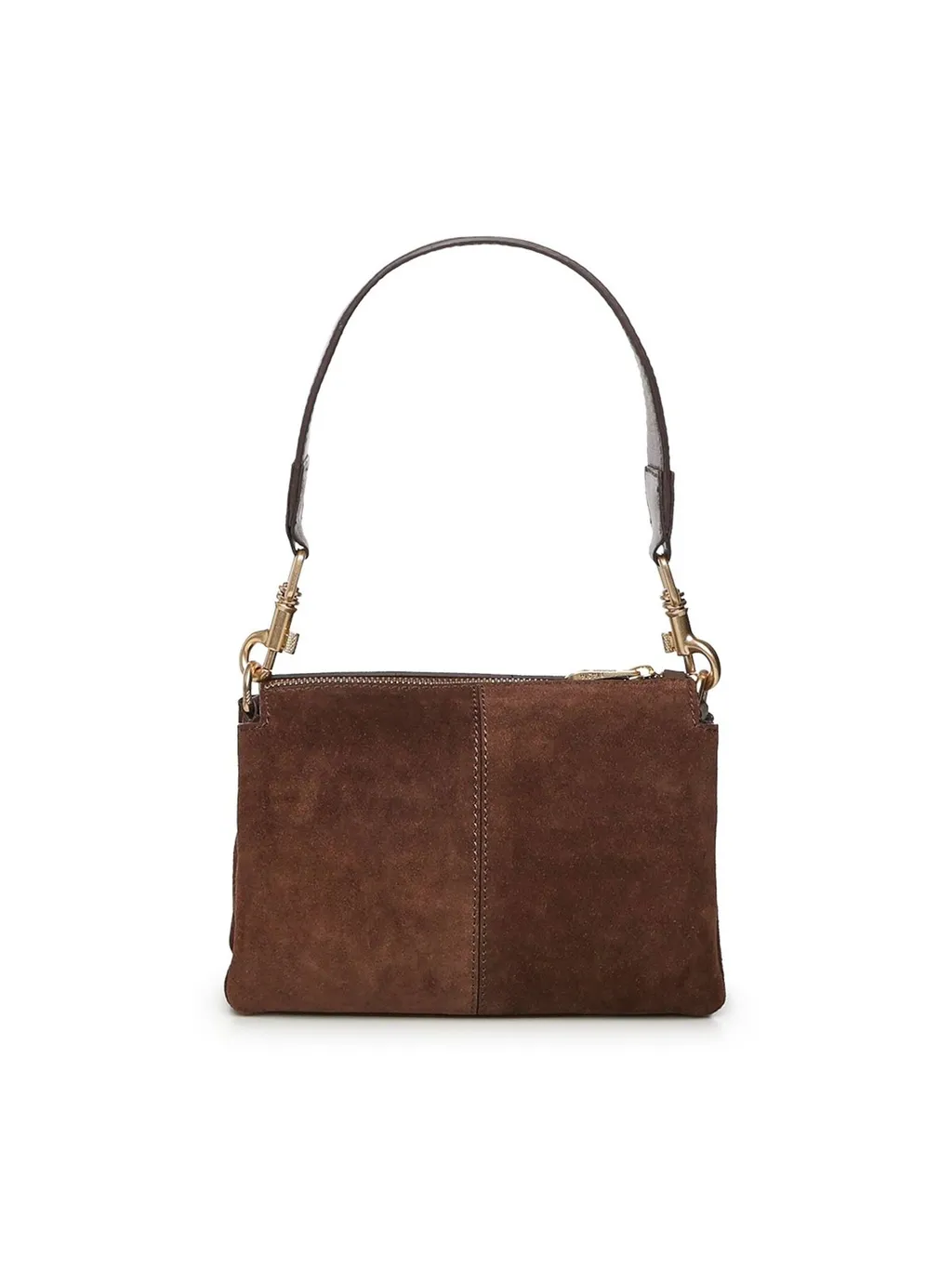 Suede Zip Shoulder Bag