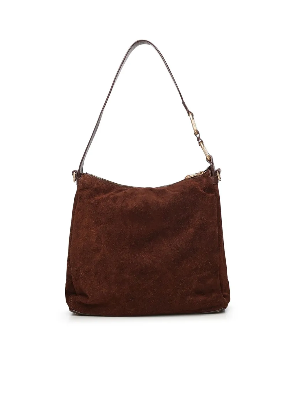 Suede Zip Shoulder Bag