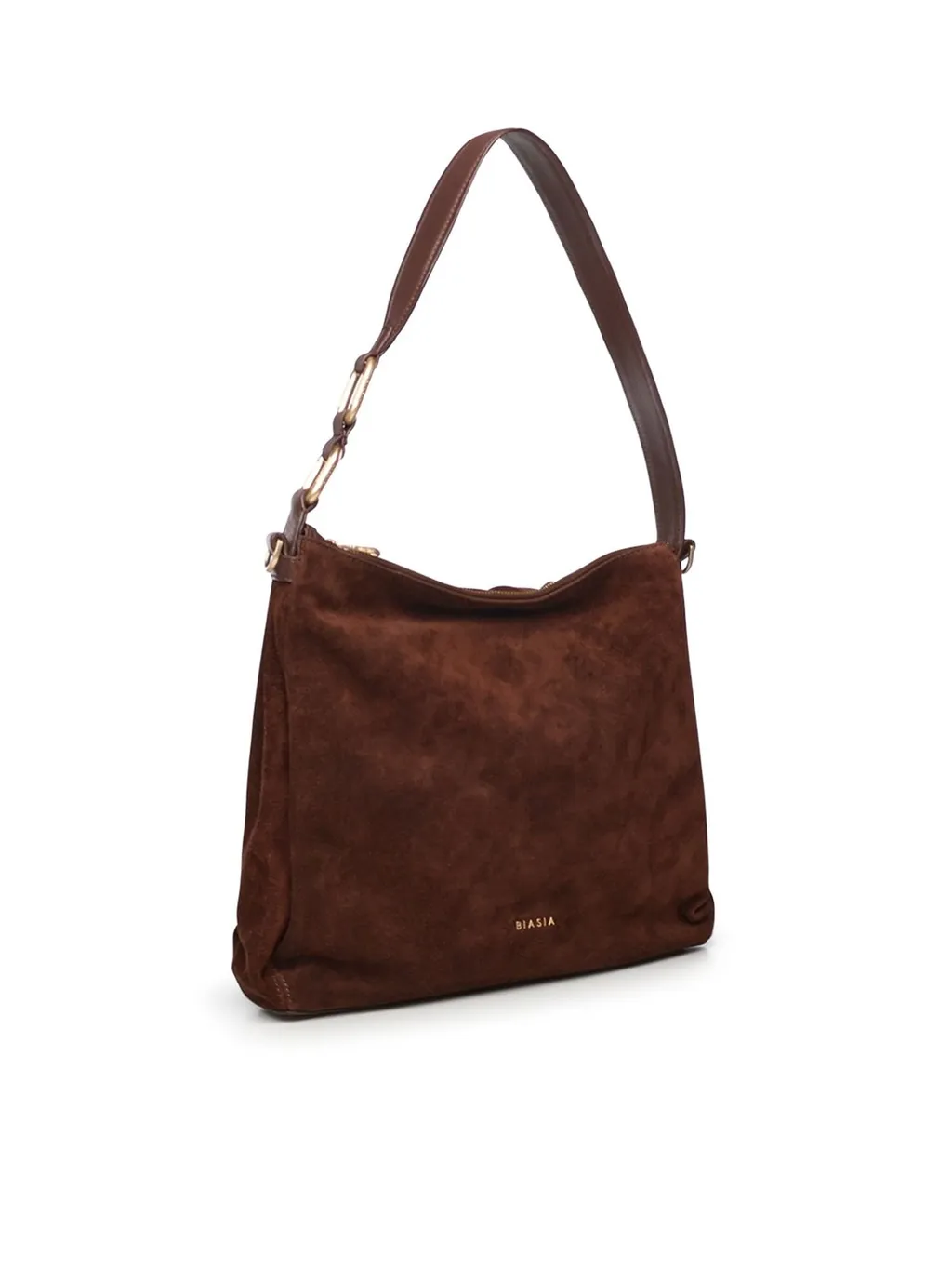 Suede Zip Shoulder Bag