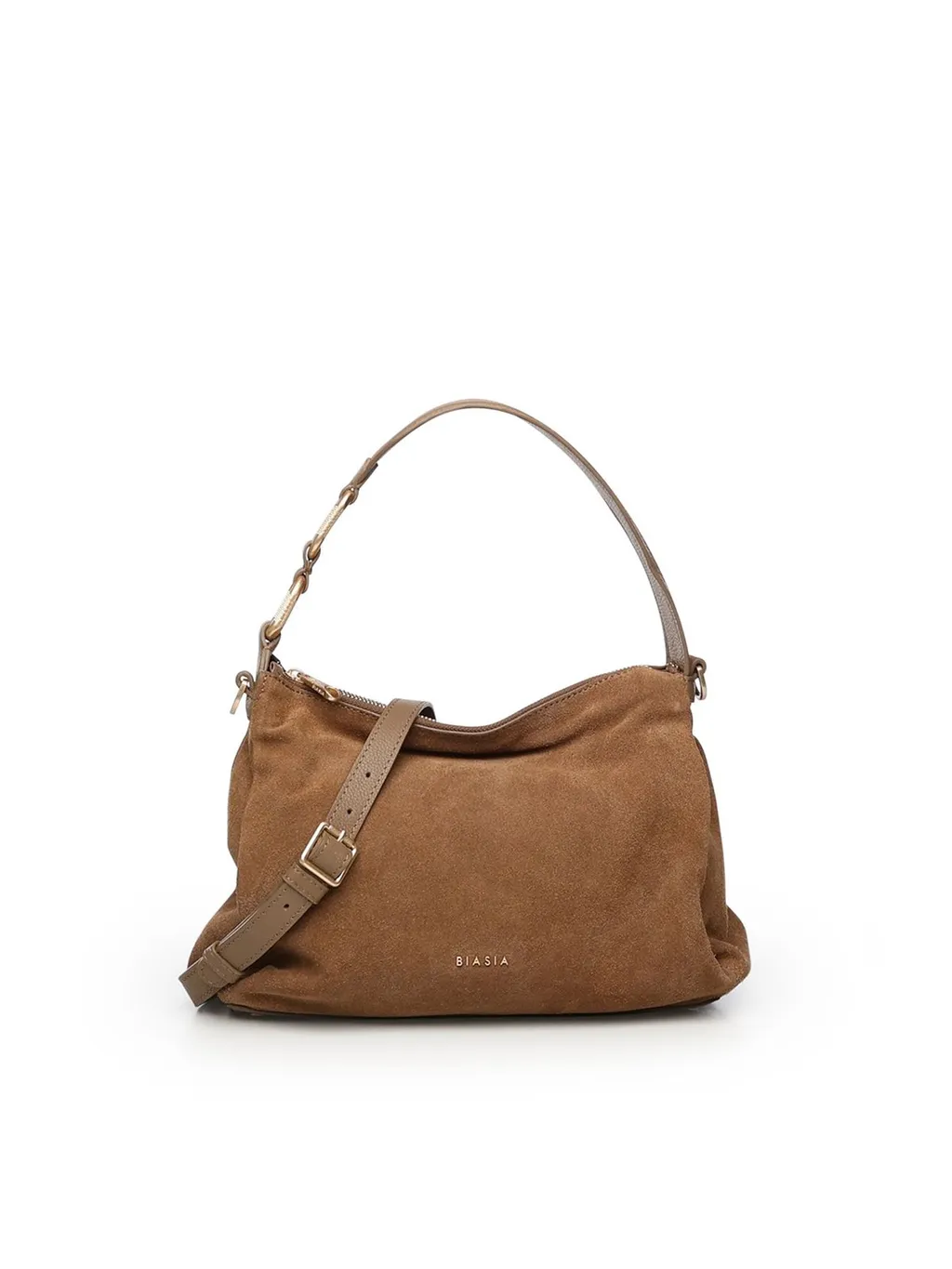 Suede Zip Shoulder Bag