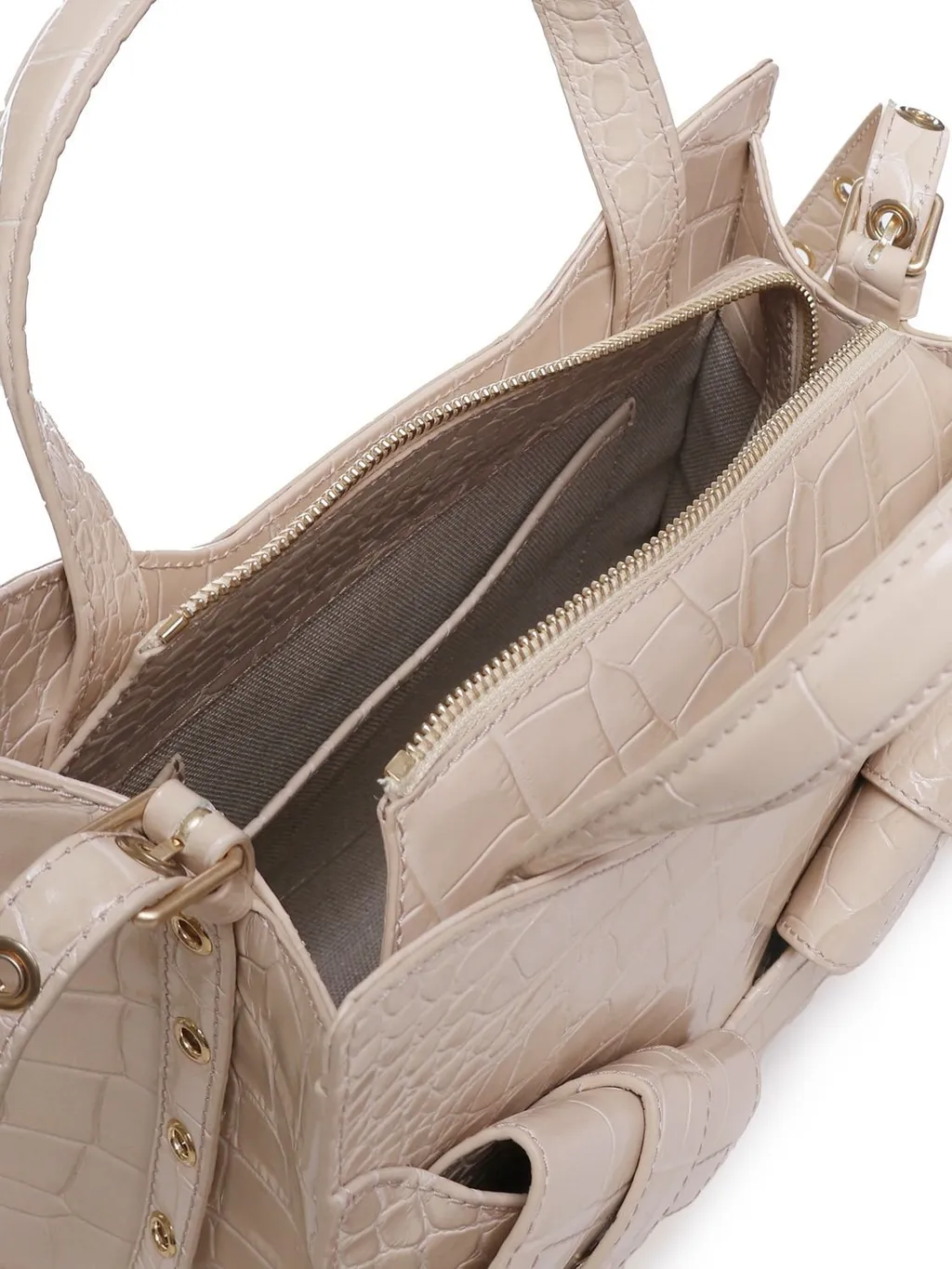 Crocodile-Effect Shoulder Bag