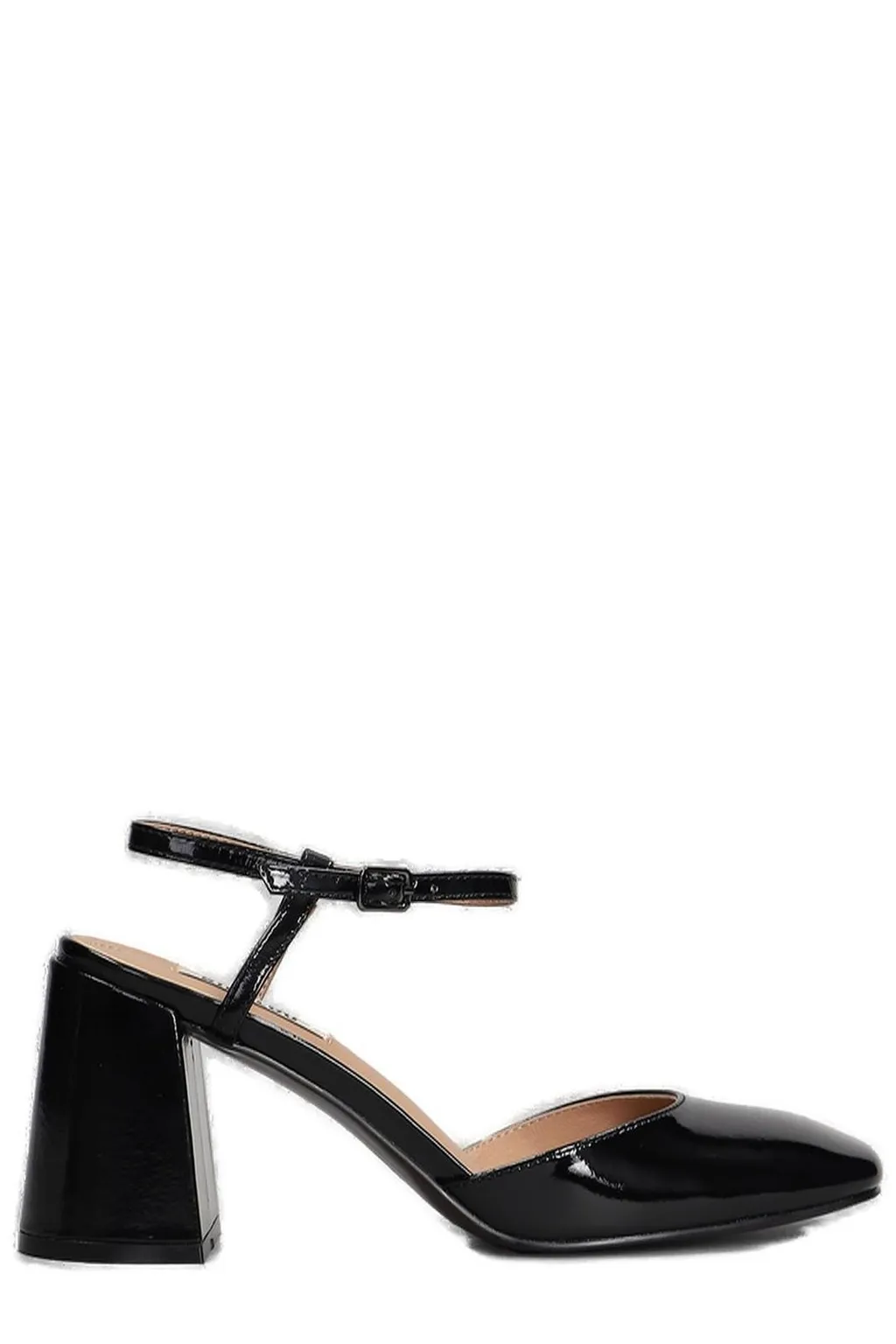 Emily Square-Toe Ankle Strap Pumps