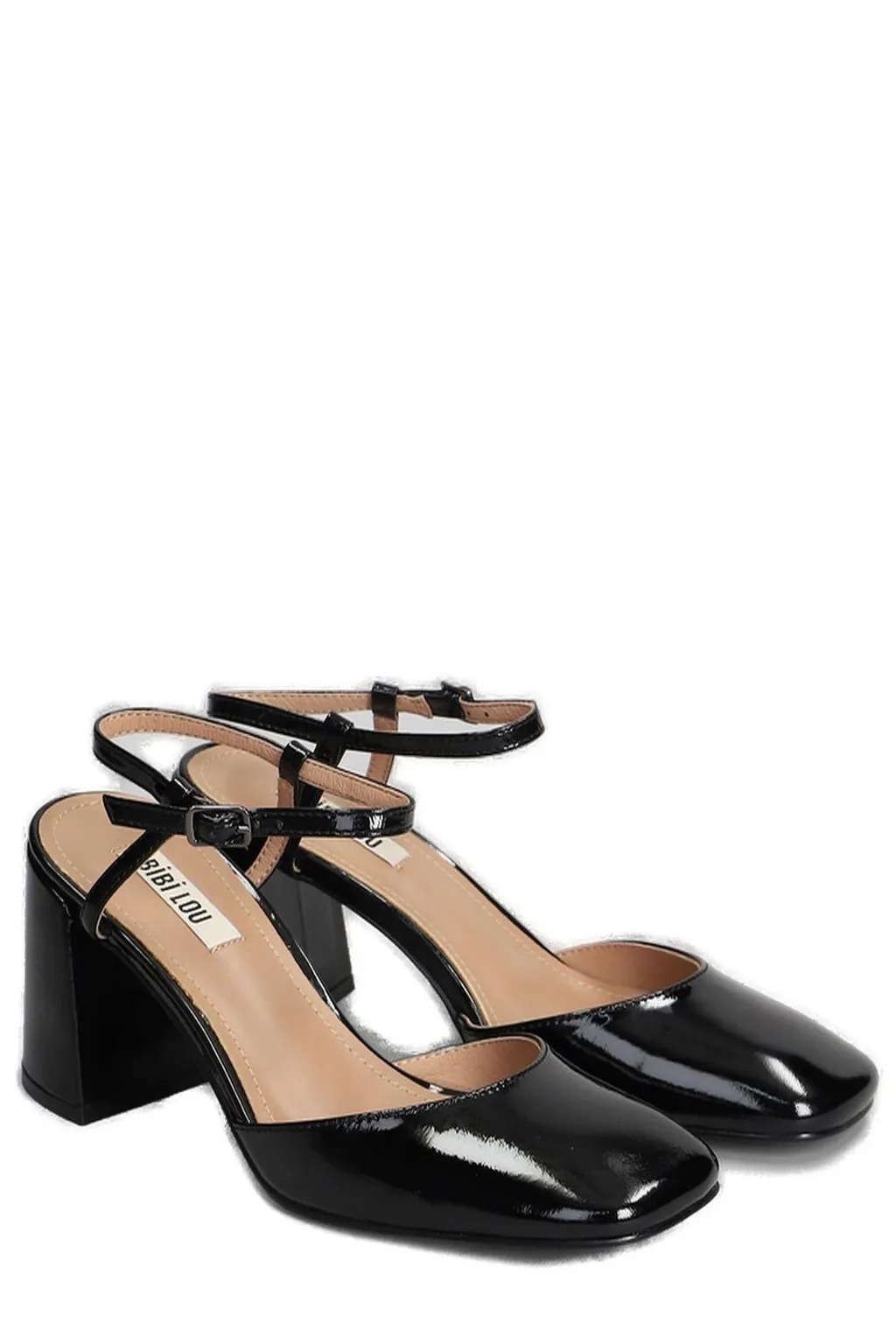 Emily Square-Toe Ankle Strap Pumps