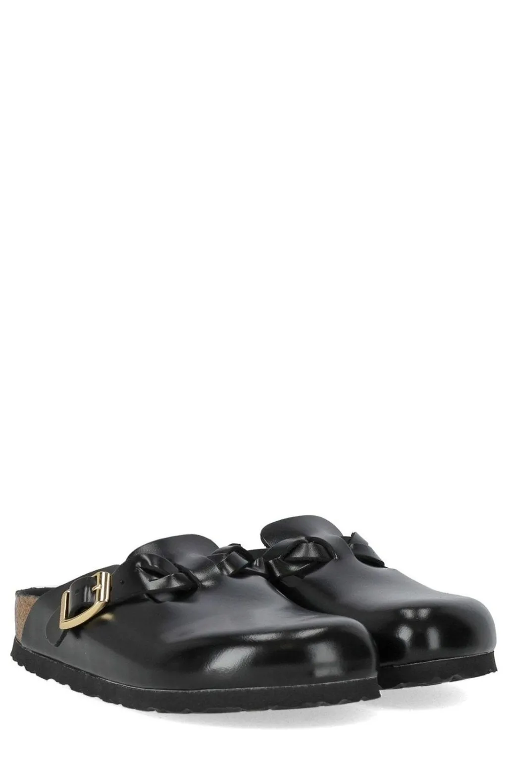 Boston Braided Buckled Clogs