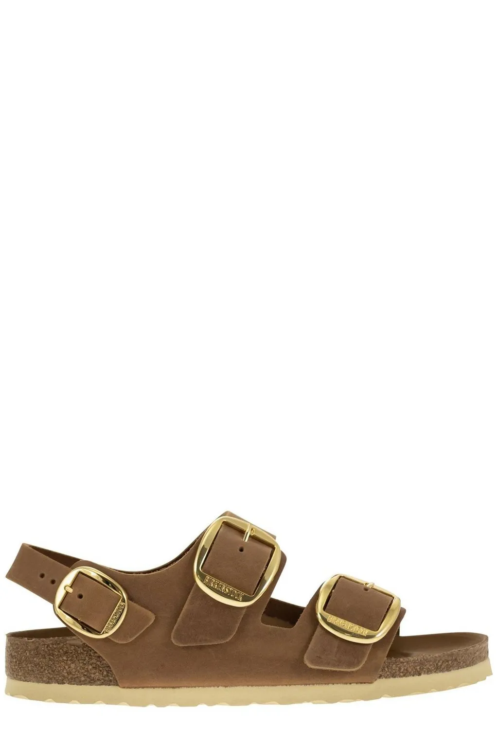 Milano Buckled Round-Toe Slingback Sandals