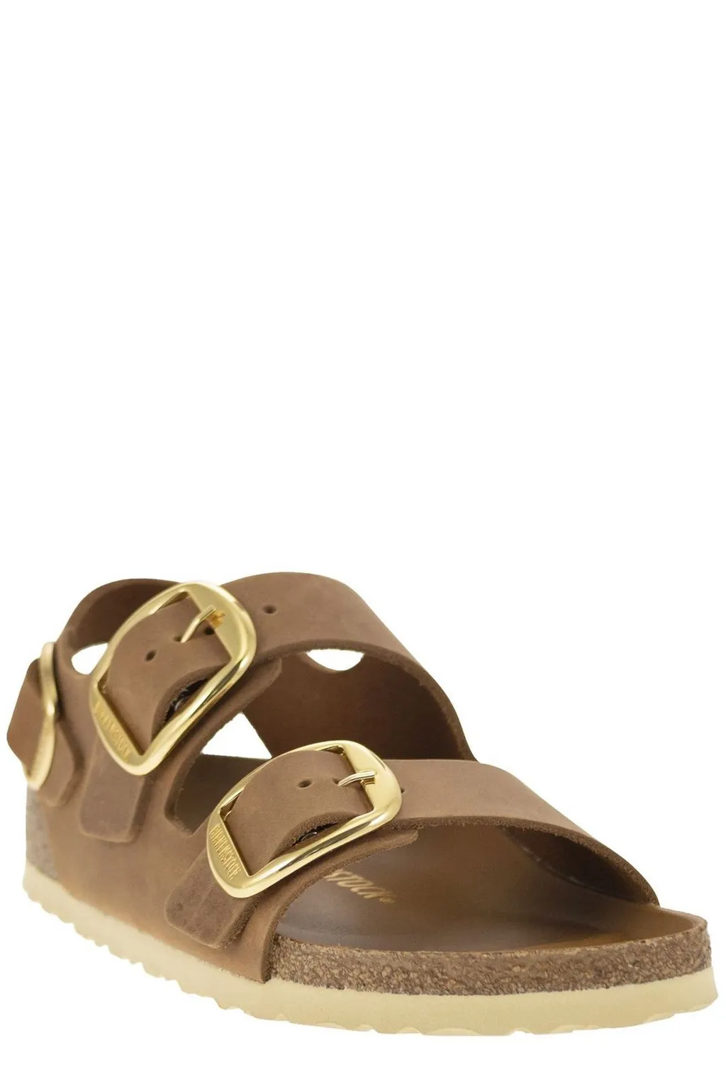 Milano Buckled Round-Toe Slingback Sandals