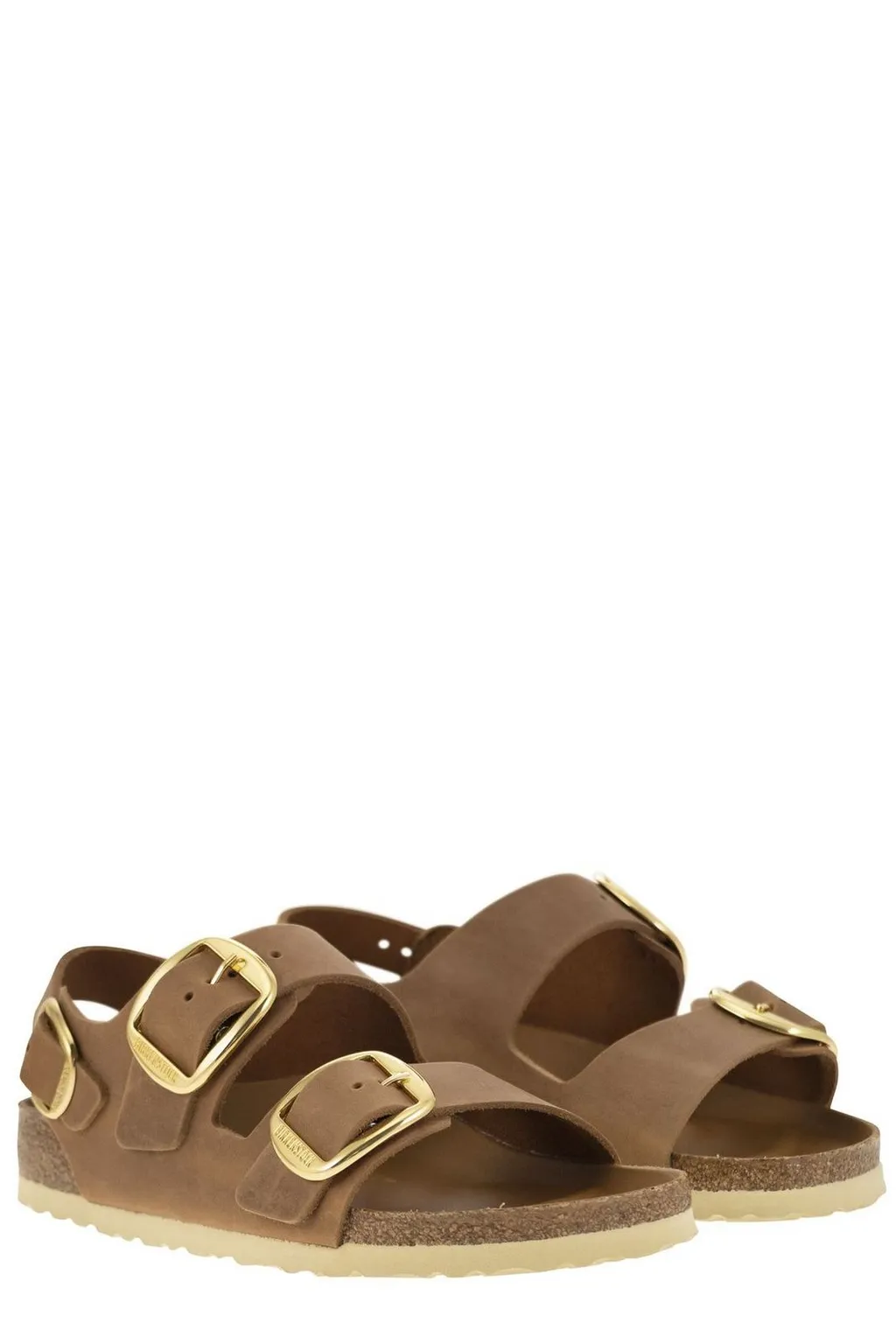 Milano Buckled Round-Toe Slingback Sandals