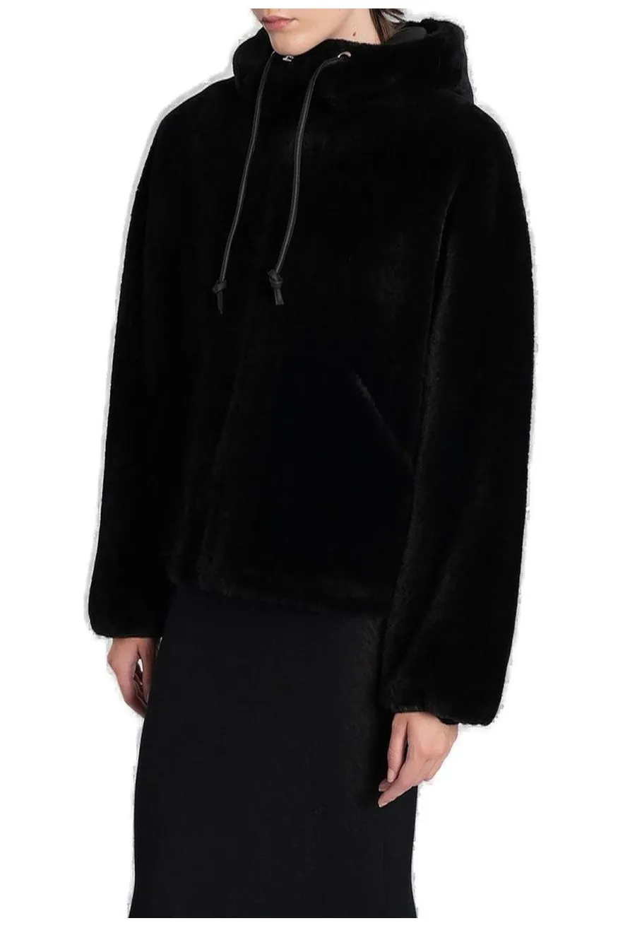 Hooded Reversible Zipped Fur Jacket