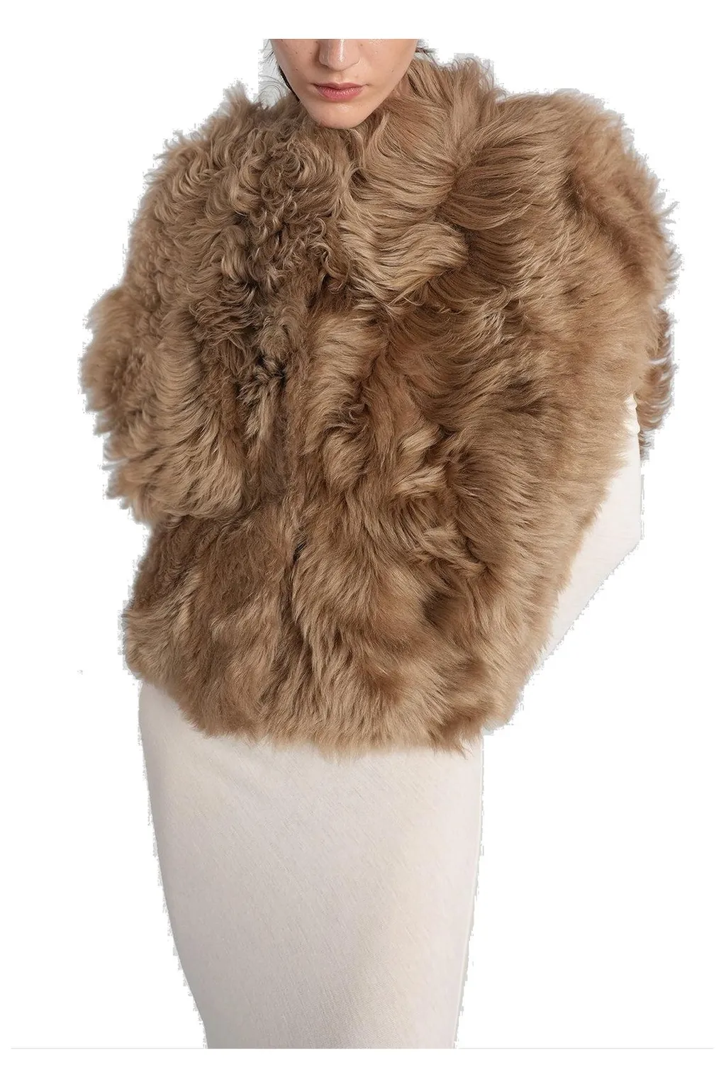 Sleeveless Buttoned Fur Jacket