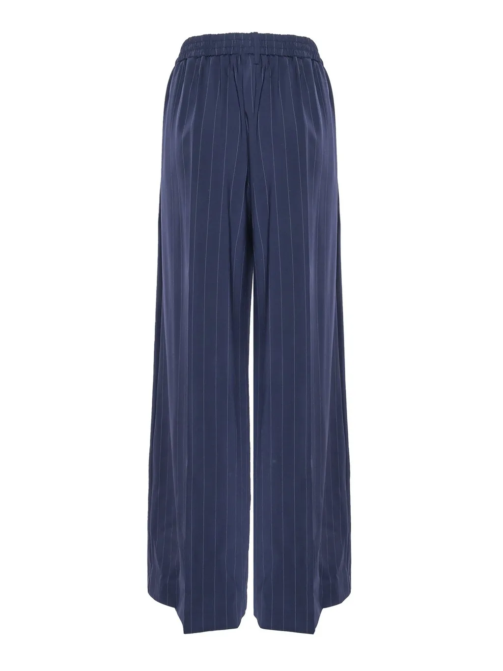 Pinstriped Wide-Leg Trousers