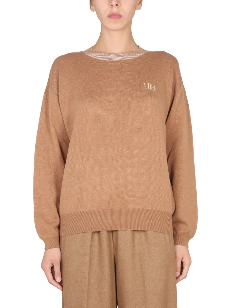 Logo Embroidered Knitted Jumper