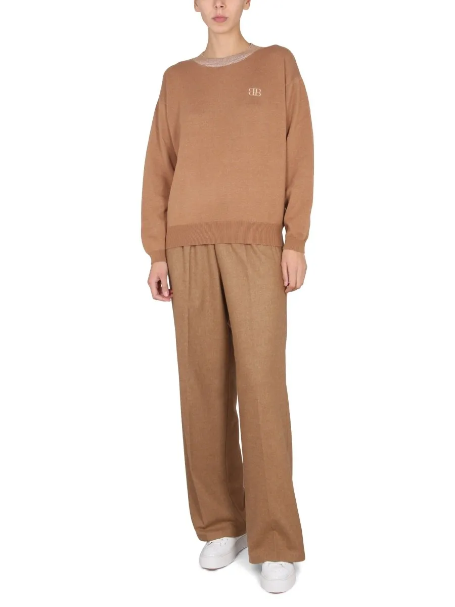 Logo Embroidered Knitted Jumper