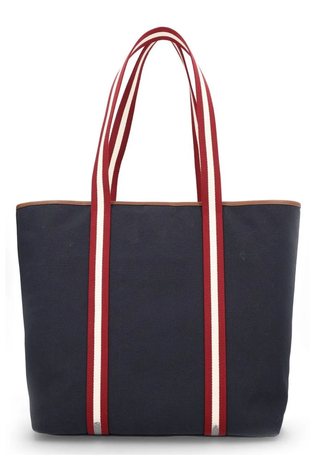 Striped-Panel Top Handle Bag