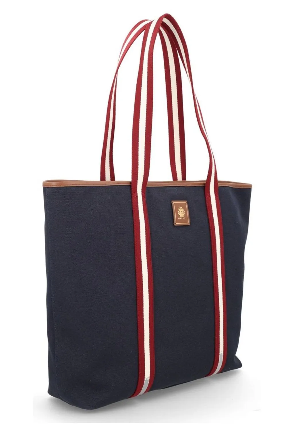 Striped-Panel Top Handle Bag