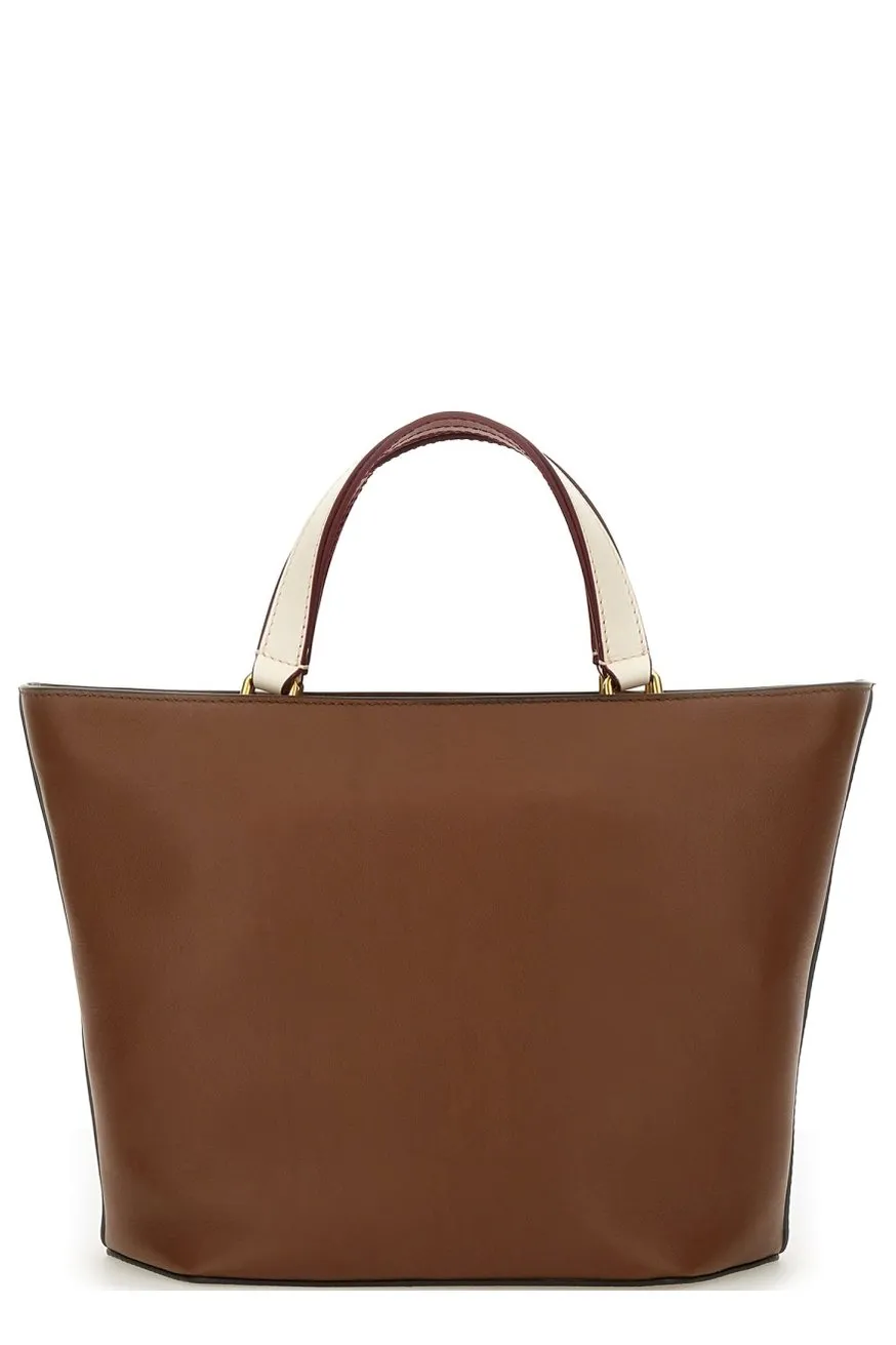 Logo Embossed Top Handle Bag