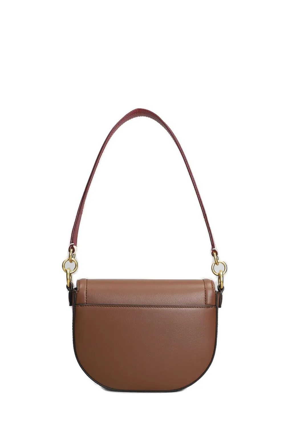 Logo-Stamp Foldover Top Shoulder Bag