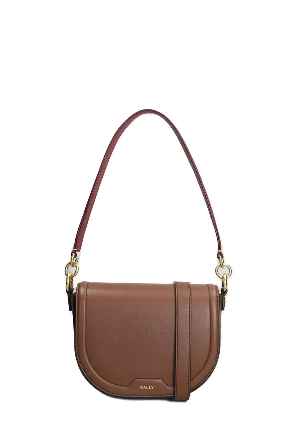 Logo-Stamp Foldover Top Shoulder Bag