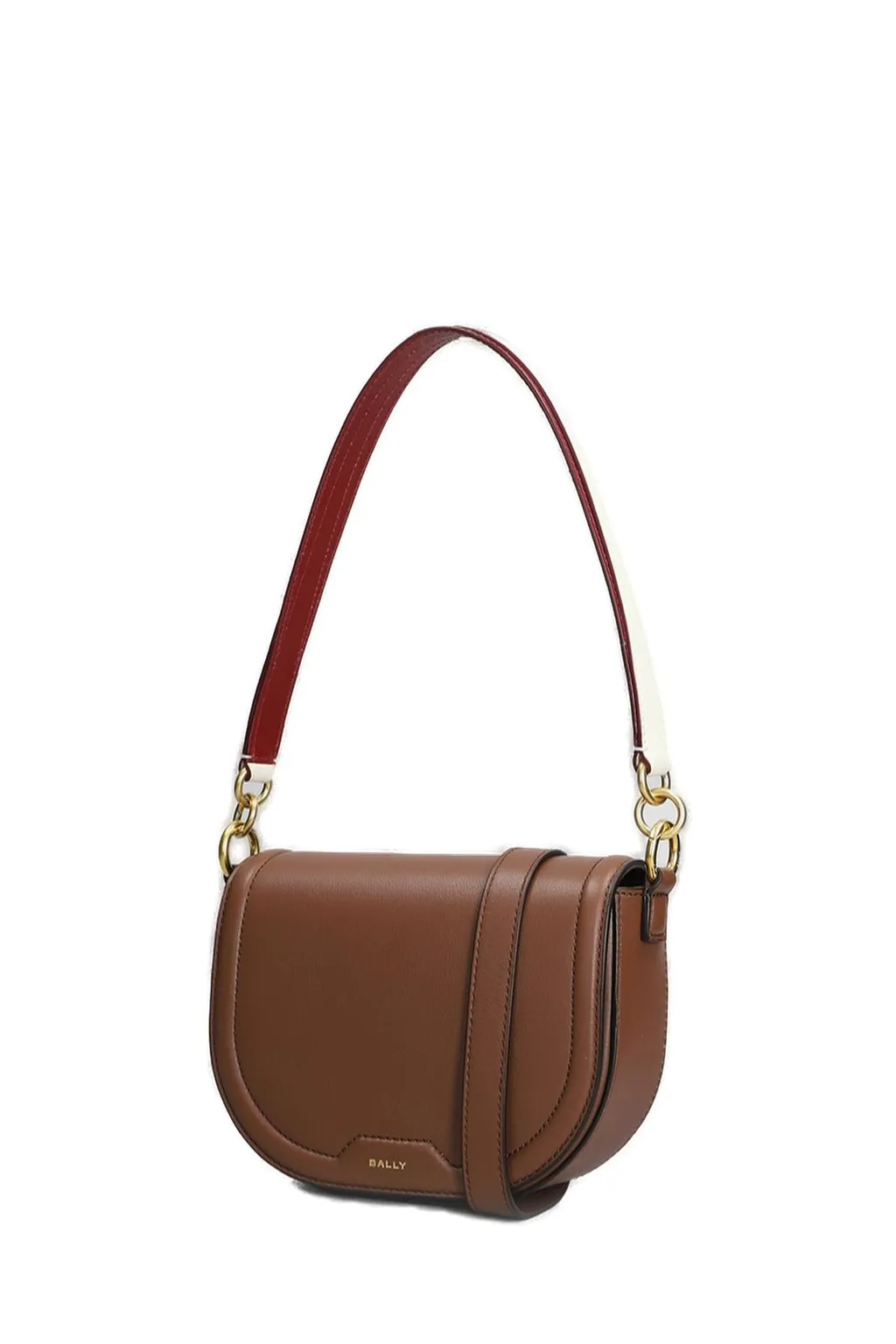 Logo-Stamp Foldover Top Shoulder Bag