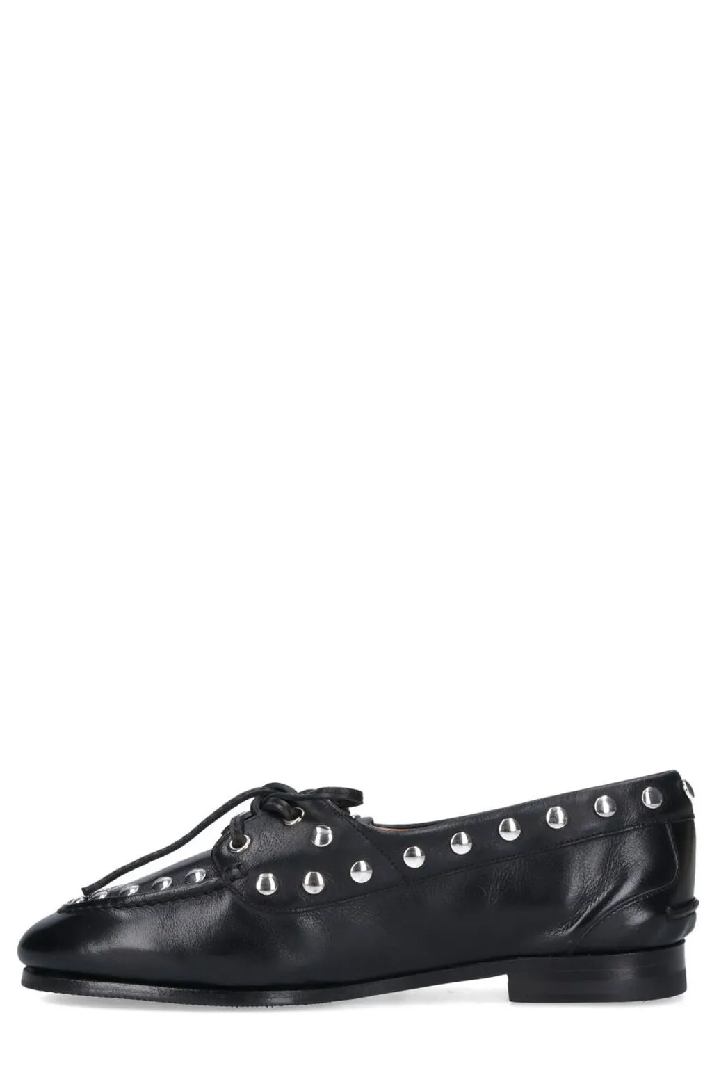Plume Stud Embellished Loafers