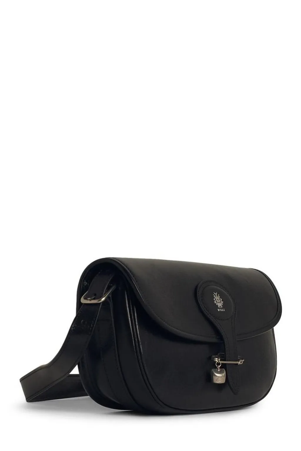 Logo Printed Pin Detailed Shoulder Bag