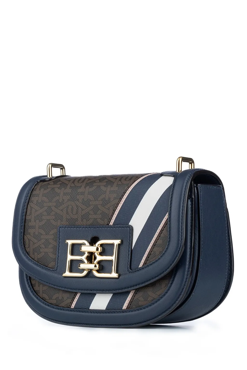 Logo Plaque Foldover Top Crossbody Bag