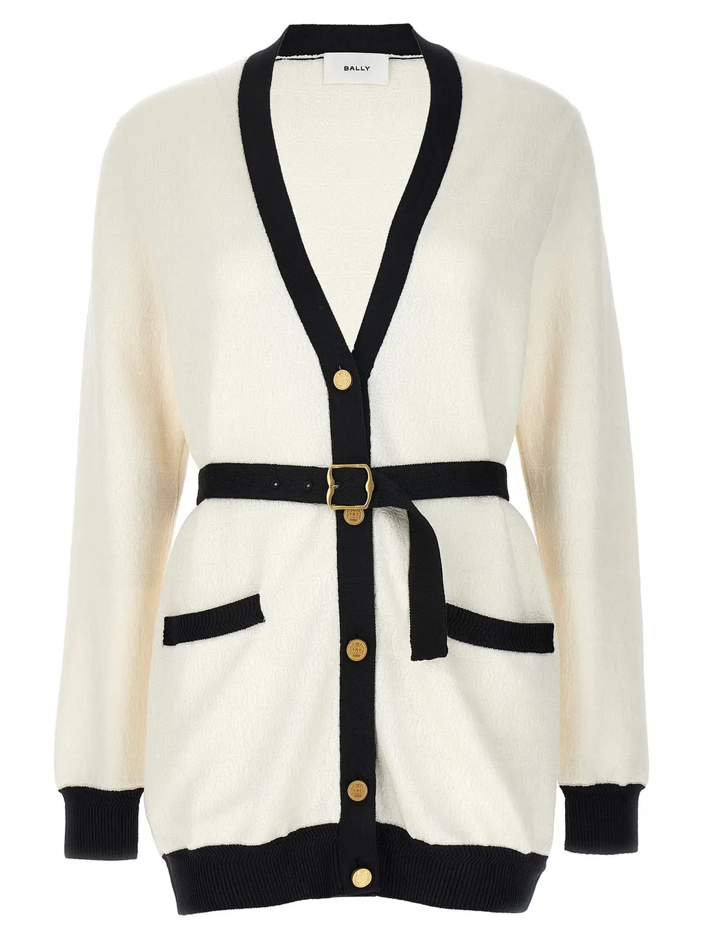 Logo Jacquard Two-Toned Cardigan