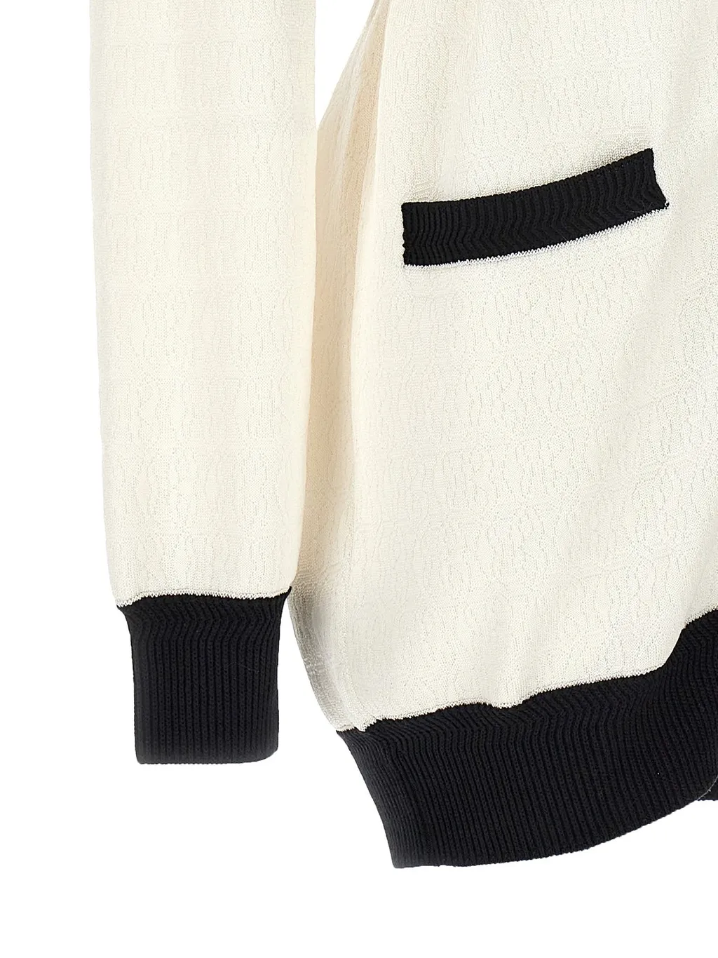 Logo Jacquard Two-Toned Cardigan